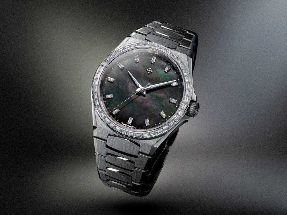 Montre Automatique Venezianico Arsenale Moissanite, 37 mm, Noir, 6121514C