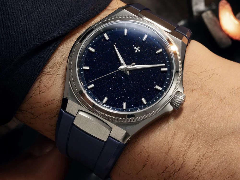 Montre Automatique Venezianico Arsenale Avventurina, 40 mm, Bleu, 6221550