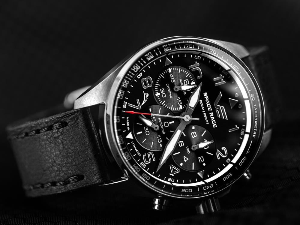 Montre à Quartz Vostok Europe Space Race, Noir, 46.5 mm, Chrono, 6S20-325A741