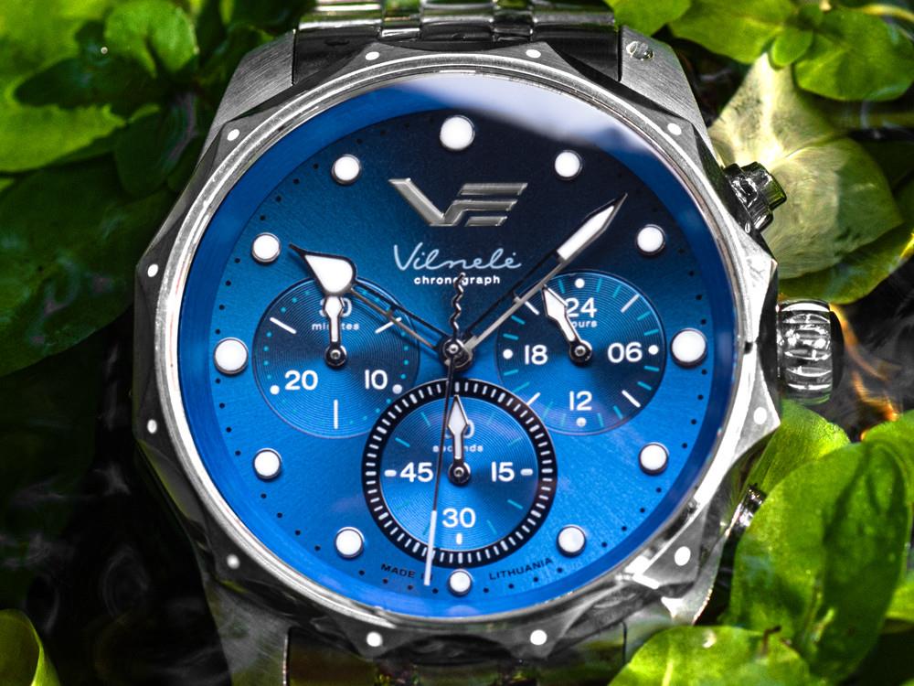 Montre à Quartz Vostok Europe Vilnelė, Bleu, Chronographe, JS20-125A750-L-BL