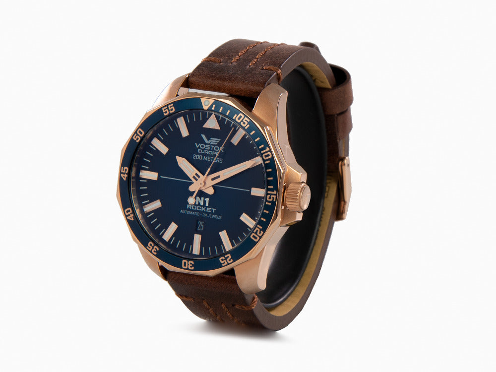 Montre Automatique Vostok Europe Rocket N-1, PVD, Bleu, 46 mm, NH35A-225B616