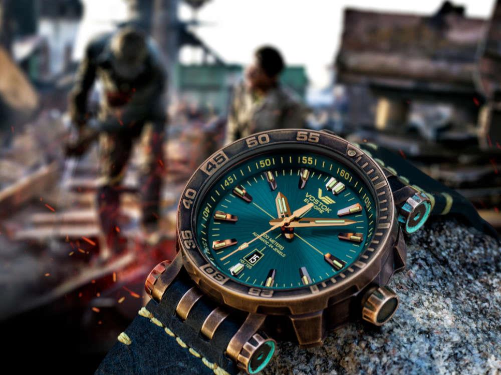 Montre Automatique Vostok Europe Energia Bronze, Turquoise, NH35A-575O286