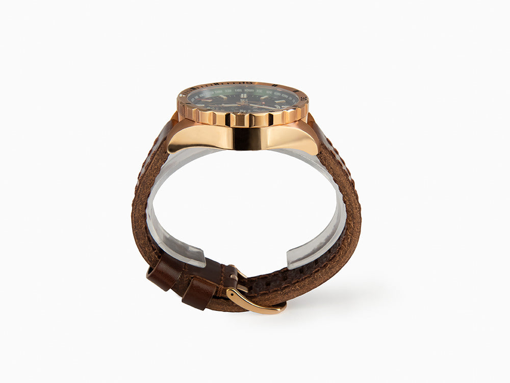 Montre à Quartz Vostok Europe Almaz, PVD, Vert, 47 mm, Chrono, YM8J-320B656