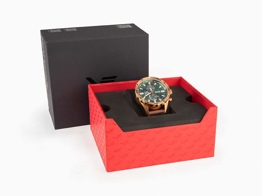 Montre à Quartz Vostok Europe Almaz, PVD, Vert, 47 mm, Chrono, YM8J-320B656