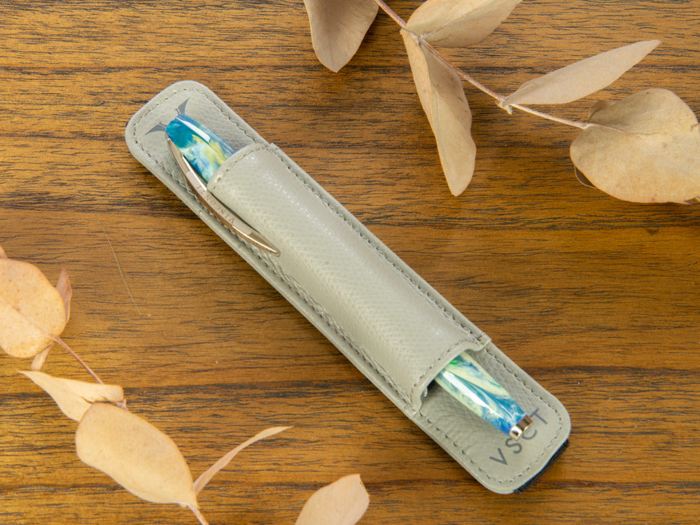 Étui Stylo Visconti 1 pièce, Cuir, Rigide, Gris, KL05-03