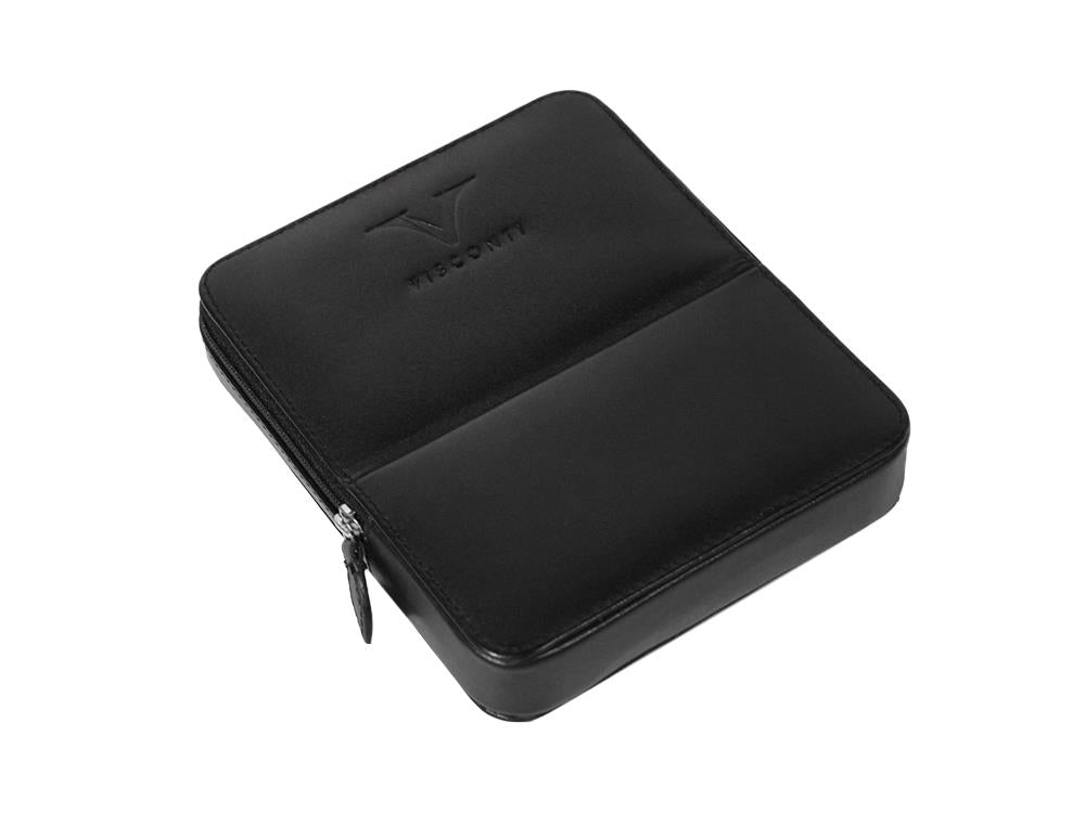 Étui Stylo Visconti Accesorios, Cuir, 6 Instruments D'écriture, Noir, KL40-06