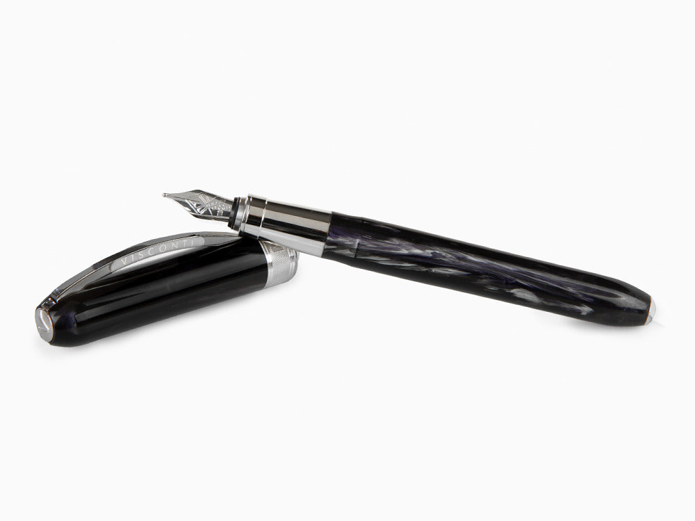 Stylo Plume Visconti Rembrandt, Résine, Palladium, Noir, KP10-01-FP