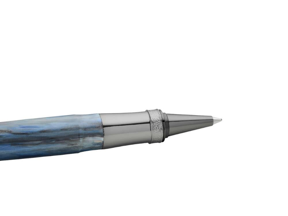 Roller Visconti Comedia Caronte, Bleu, Attributs plaqués ruthénium, KP10-54-RB