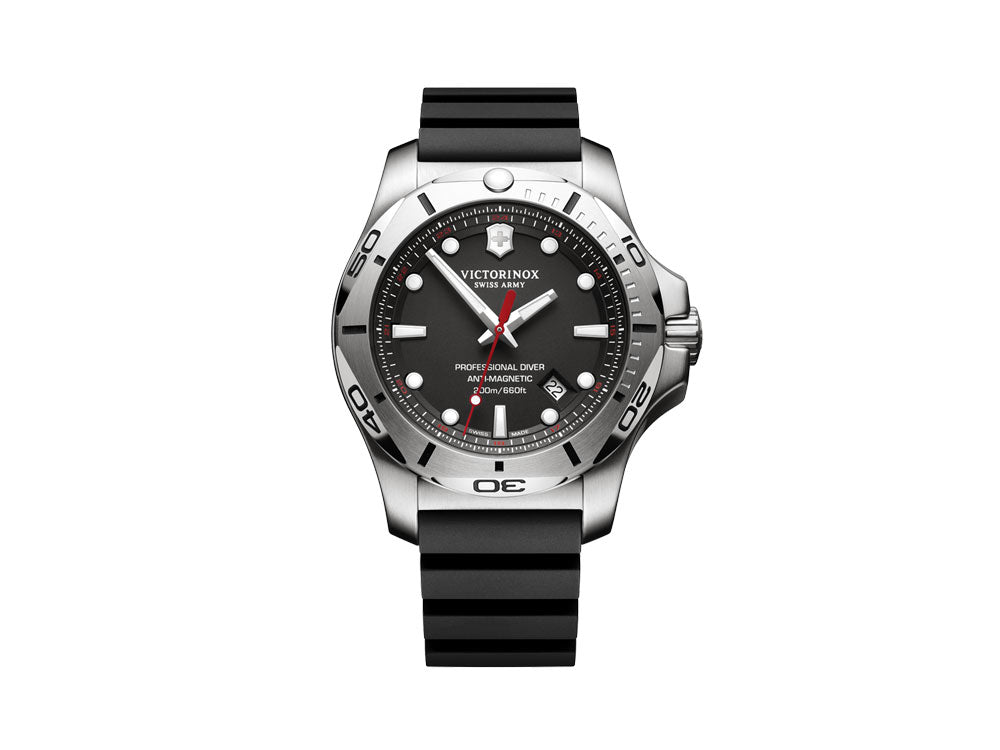 Montre à Quartz Victorinox I.N.O.X., Noir, 45 mm, Bracelet en caoutchouc