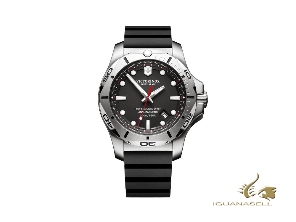 Montre à Quartz Victorinox I.N.O.X., Noir, 45 mm, Bracelet en caoutchouc