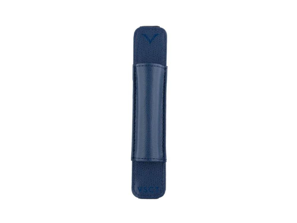 Étui Stylo Visconti 1 pièce, Cuir, Rigide, Fermeture éclair, Bleu, KL05-02