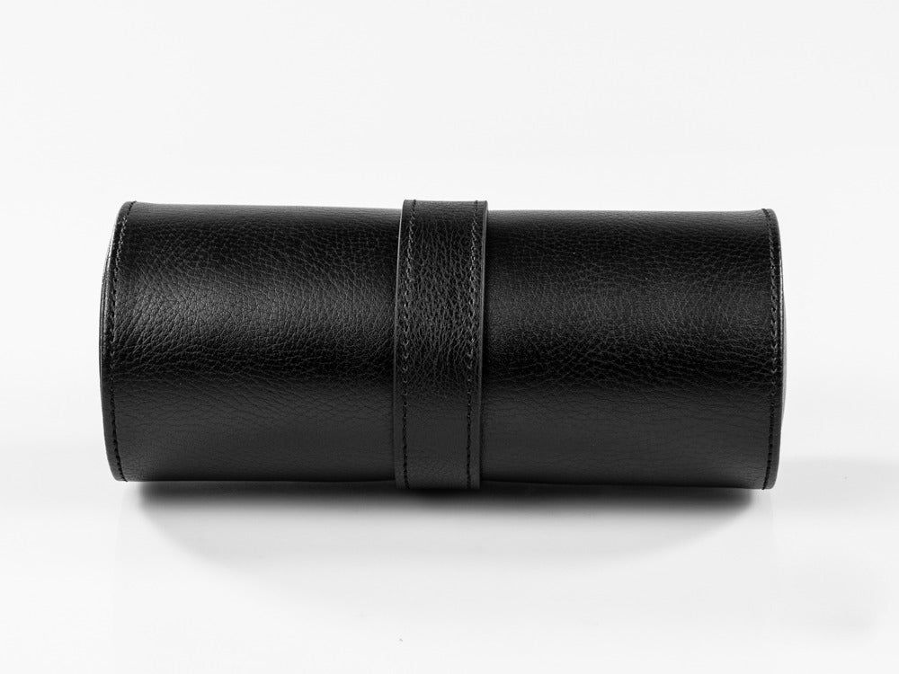 Étui WOLF Blake, 3 montres, Noir, Cuir, 305002