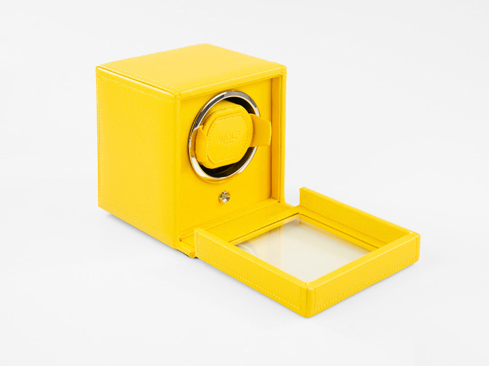 Remontoir WOLF Cub, 1 Montre, Jaune, Cuir Vegan, 461192
