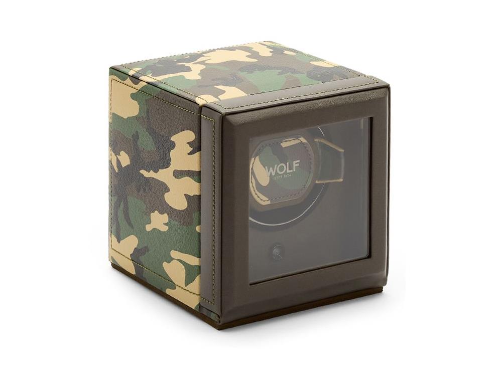 Remontoir WOLF Elements Earth, 1 Montre, Vert, Cuir Vegan, 665130