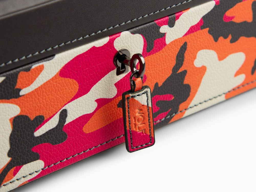 Boîte à montres WOLF Elements Fire, 10 Montres, Rouge, Cuir Vegan, 665472