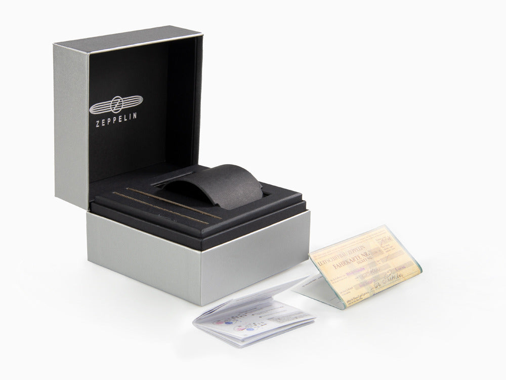 Montre à Quartz Zeppelin Night Cruise, Vert, 42 mm, Chronographe, Jour, 7288-4