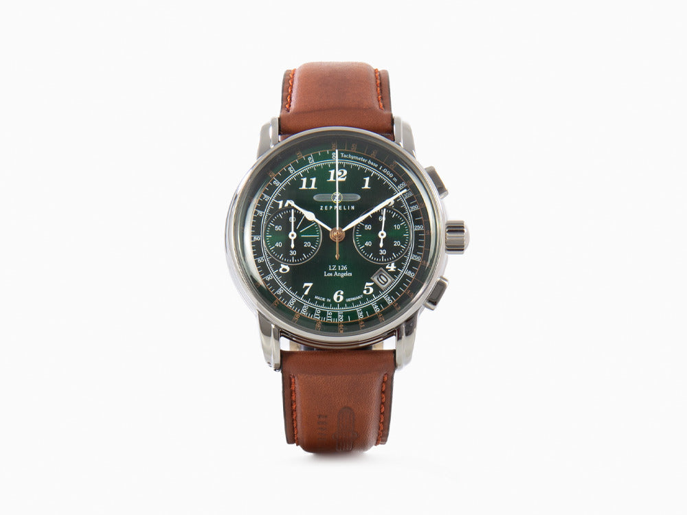 Montre à Quartz Zeppelin LZ126 Los Angeles, Vert, 42 mm, 7614-4