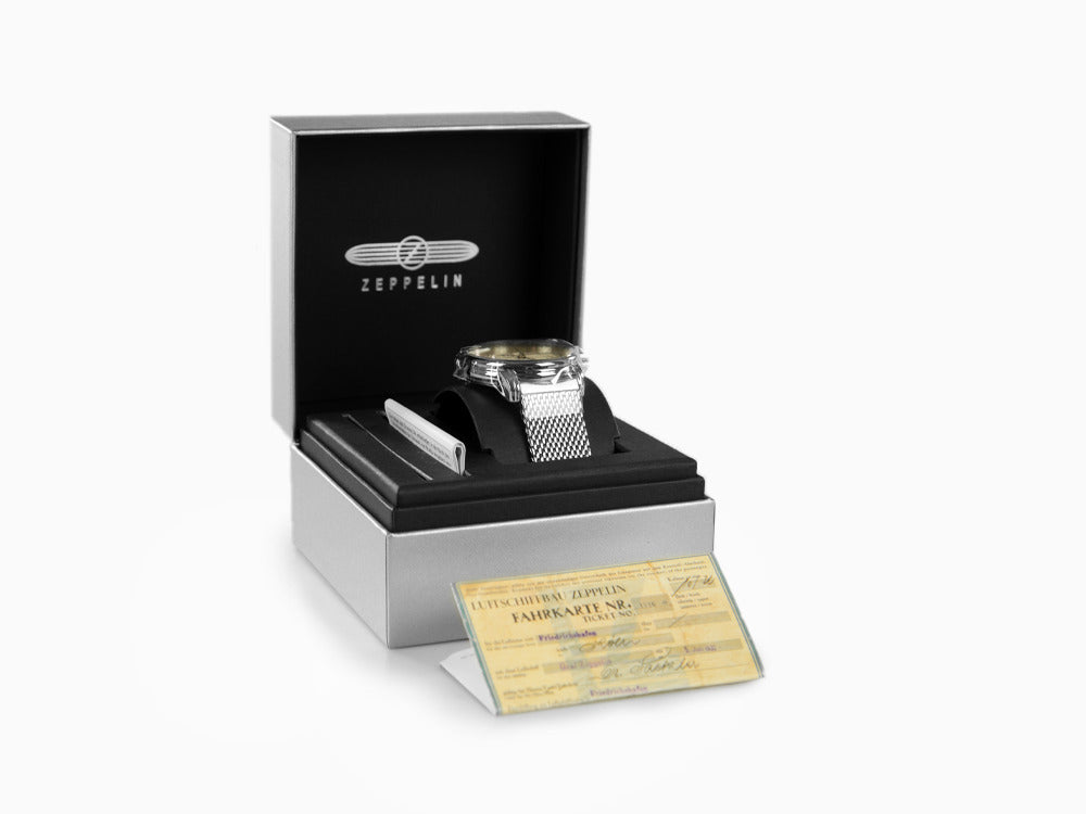 Montre à Quartz Zeppelin LZ 127 Graf Zeppelin, Beige, 42 mm, GMT, 7642M-5