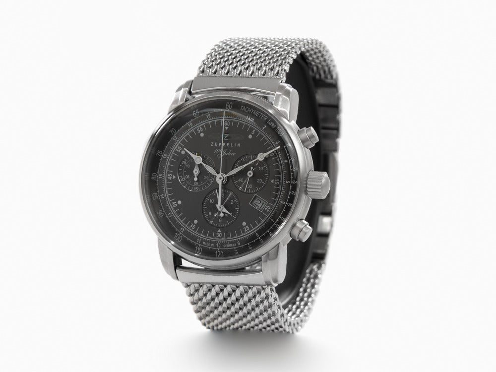 Montre à Quartz Zeppelin 100 Years Zeppelin Ed. 1, Noir, 42 mm, Jour, 7680M-2