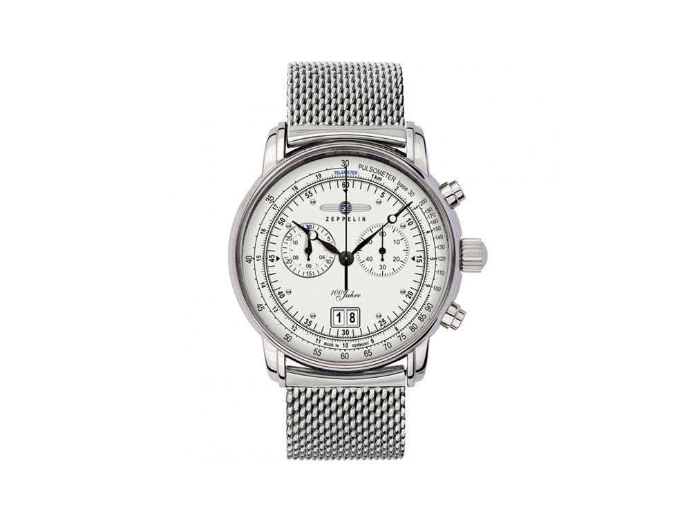 Montre à Quartz Zeppelin 100 Years Zeppelin Ed. 1, Argent, 42 mm, 7690M-1