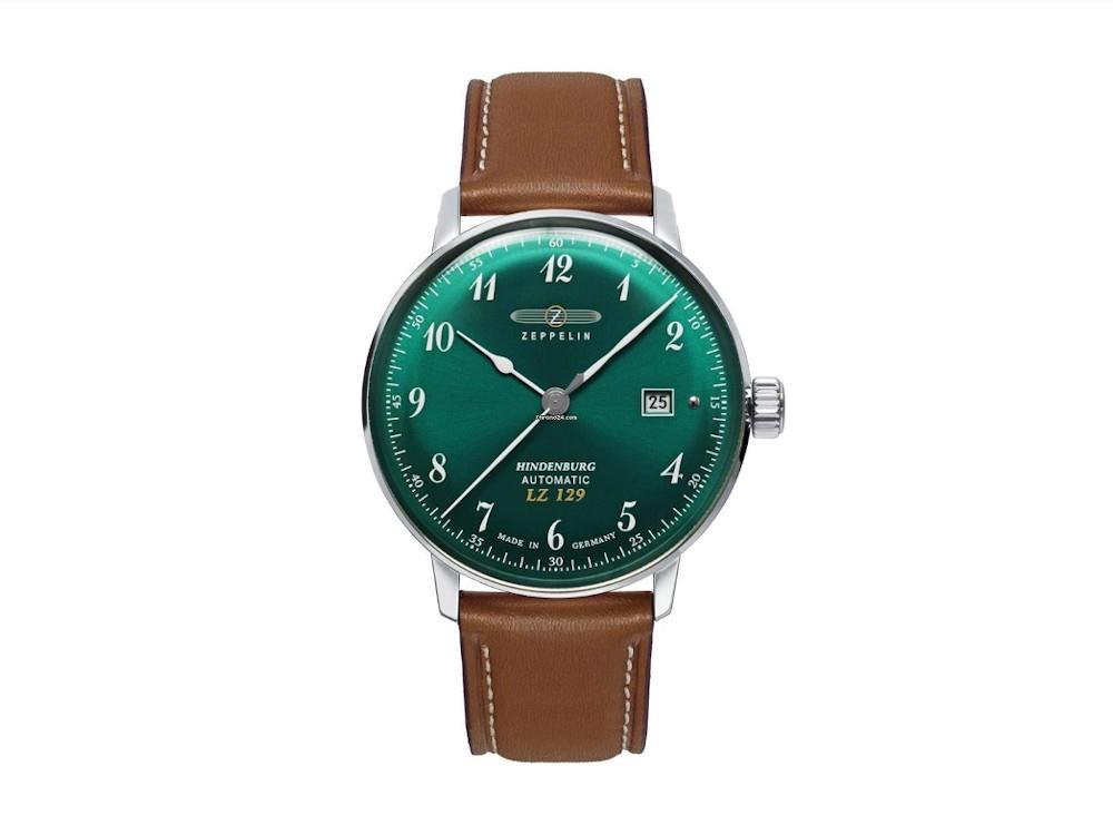 Montre Automatique Zeppelin LZ 129 Hindenburg, Vert, 40 mm, Jour, 8056-4