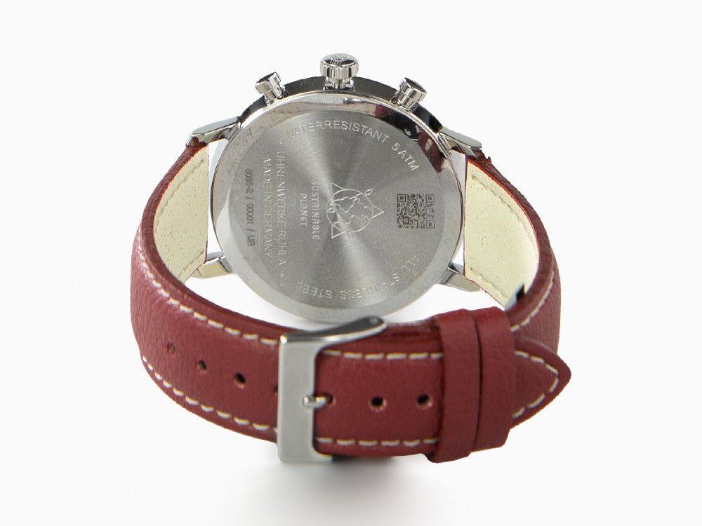 Montre à Quartz Zeppelin LZ 129 Hindenburg, Rouge, 41 mm, Jour, Cuir, 8086-2n