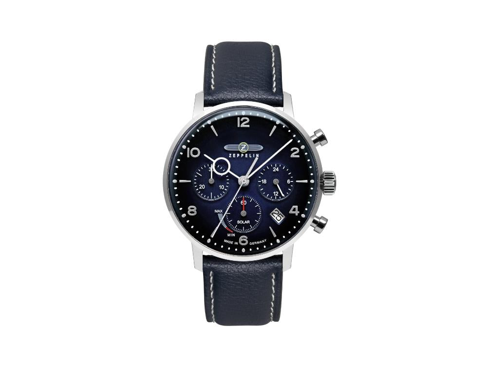 Montre à Quartz Zeppelin LZ 129 Hindenburg, Bleu, 41 mm, Jour, Cuir, 8086-3n