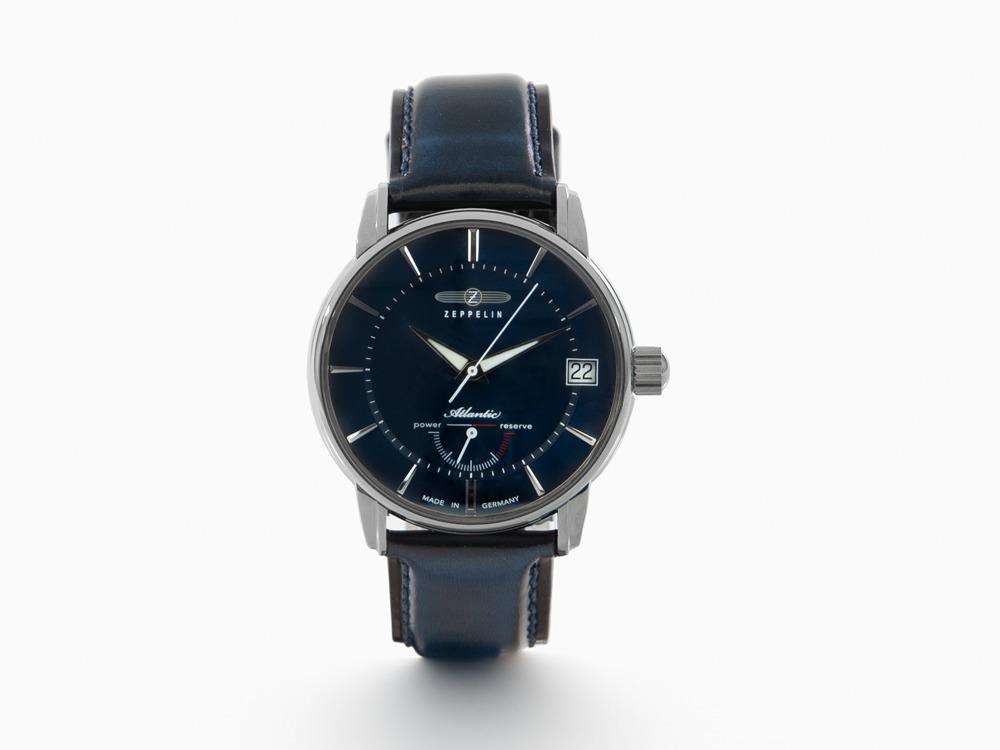 Montre Automatique Zeppelin Atlantic, Bleu, 43 mm, Jour, LE, 8416-3