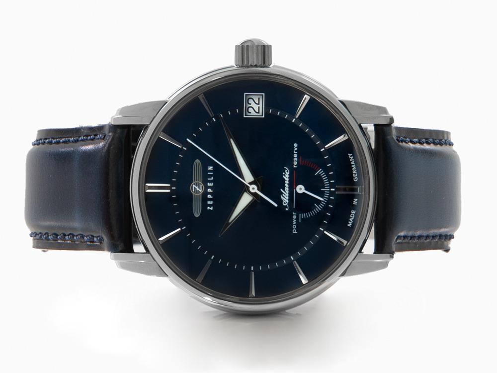 Montre Automatique Zeppelin Atlantic, Bleu, 43 mm, Jour, LE, 8416-3