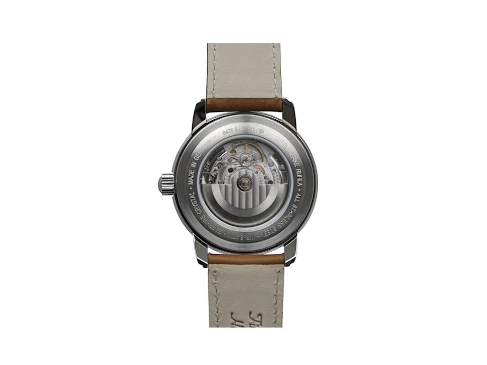 Montre Automatique Zeppelin Atlantic, Beige, 42 mm, Bracelet en cuir, 8426-5