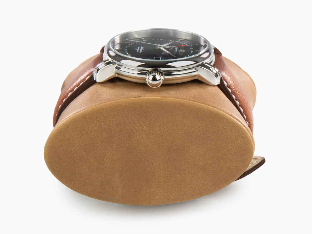 Montre à Quartz Zeppelin Atlantic, Bleu, 41 mm, Jour, Bracelet en cuir, 8442-3