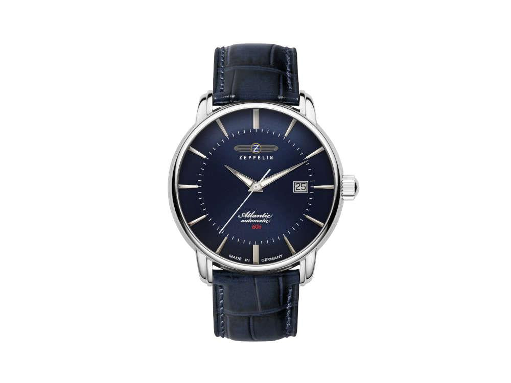 Montre Automatique Zeppelin Atlantic, Bleu, 40 mm, Jour, 8460-3