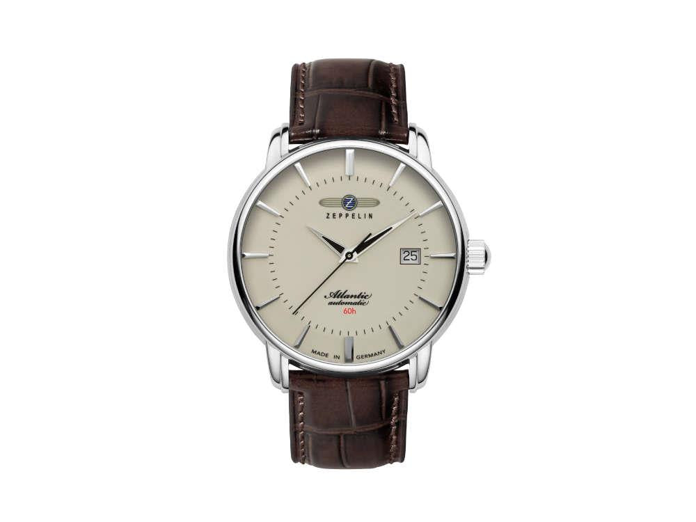 Montre Automatique Zeppelin Atlantic, Beige, 40 mm, Jour, 8460-5