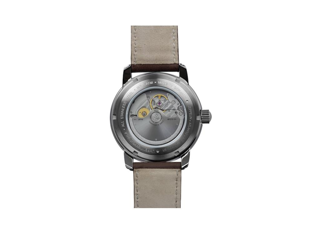 Montre Automatique Zeppelin Atlantic GMT, Bleu, 42 mm, Bracelet en cuir, 8468-3