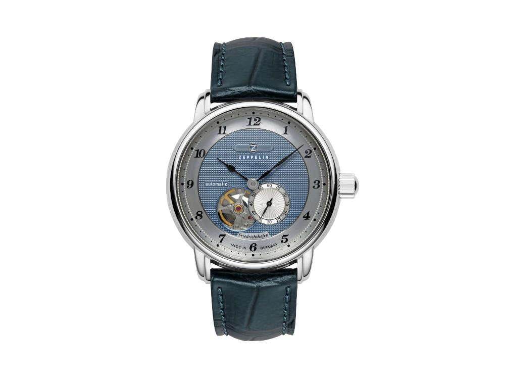 Montre Automatique Zeppelin Friedrichshafen Open Heart, Bleu, 40 mm, 8566-3