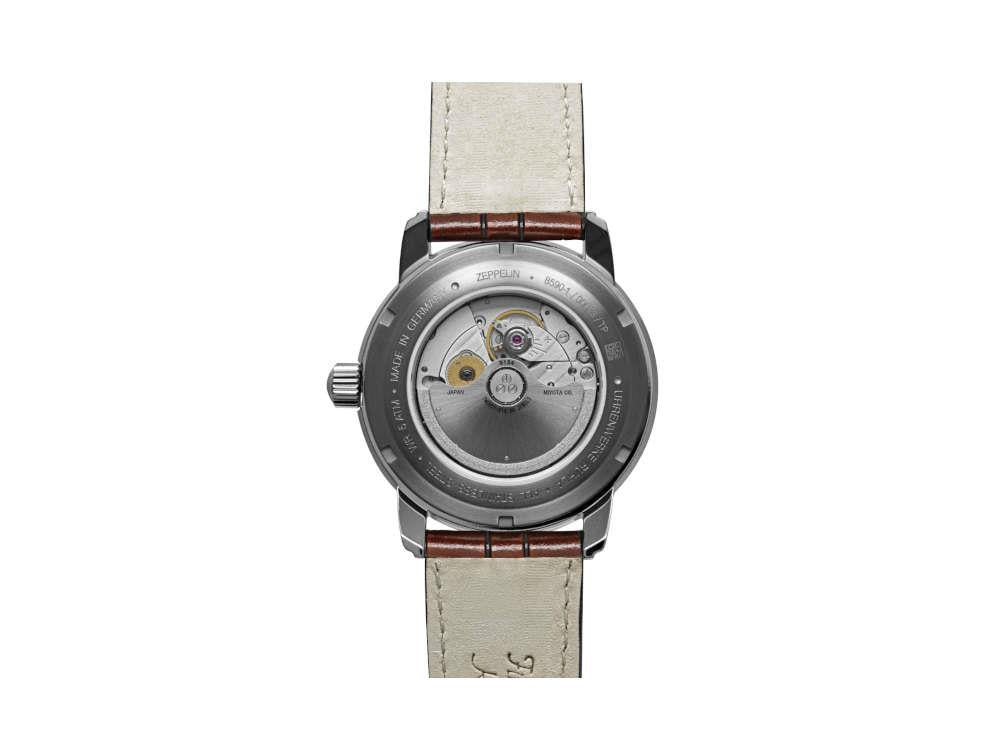 Montre Automatique Zeppelin Friedrichshafen, Blanc, 42 mm, Jour, 8590-1