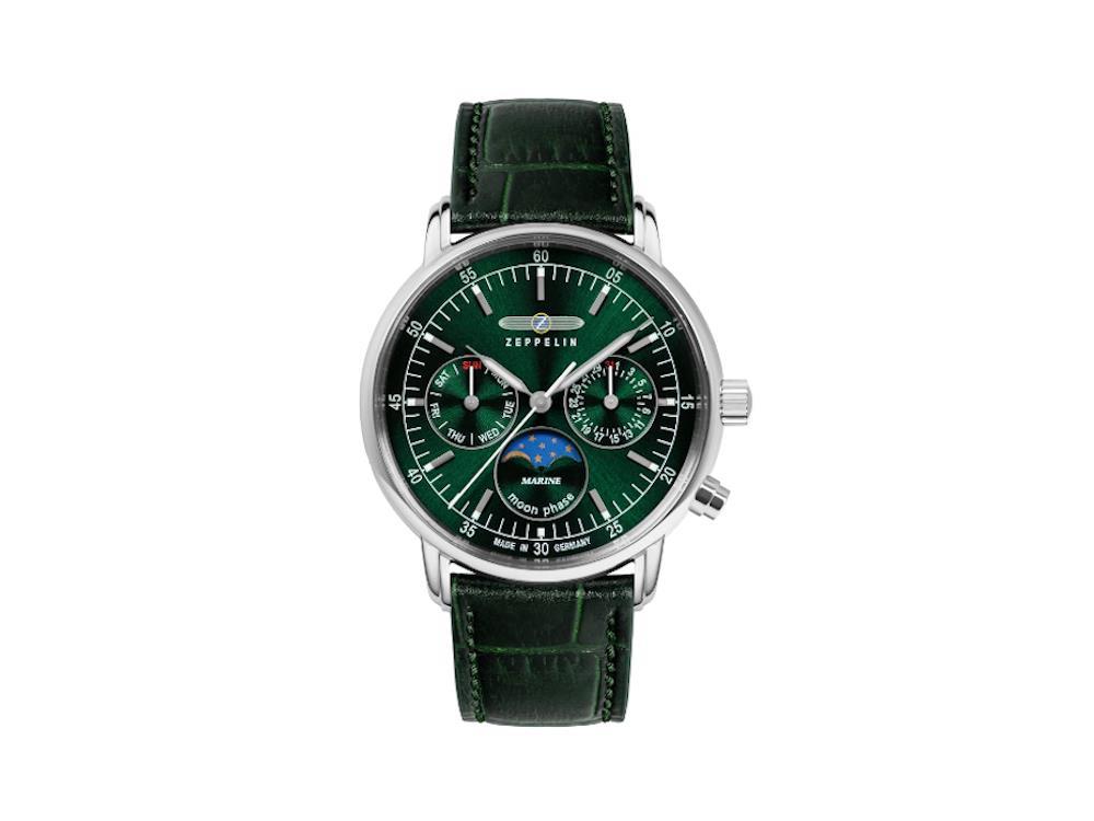 Montre à Quartz Zeppelin LZ14 Marine, Vert, 36 mm, 8635-4