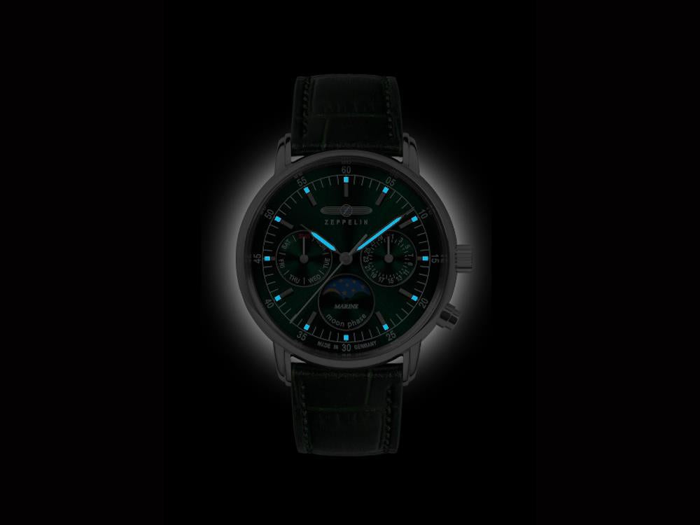 Montre à Quartz Zeppelin LZ14 Marine, Vert, 36 mm, 8635-4