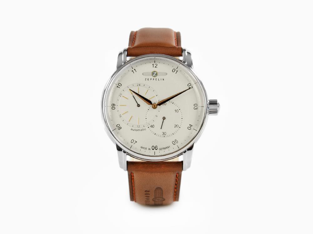 Montre Automatique Zeppelin Captain Line, Beige, 42 mm, Bracelet en cuir, 8662-1
