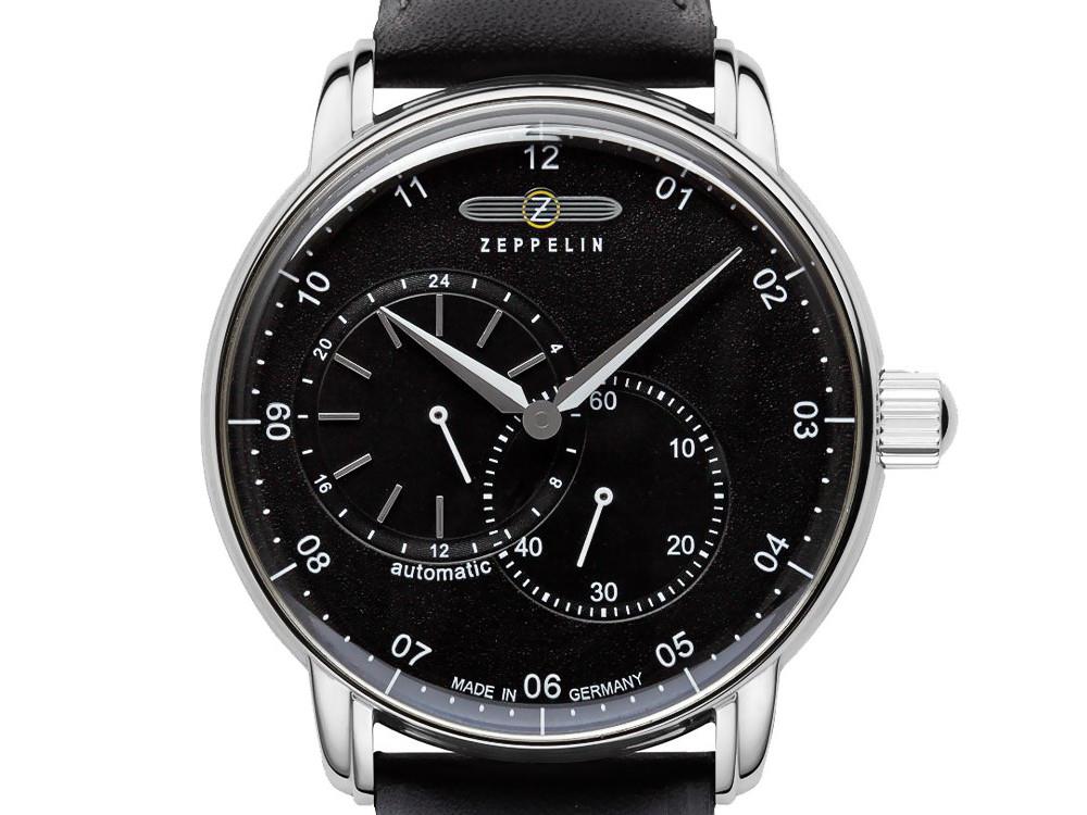 Montre Automatique Zeppelin Captain Line, Noir, 42 mm, Bracelet en cuir, 8662-2