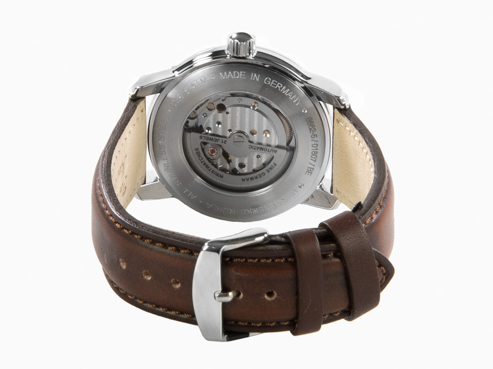 Montre Automatique Zeppelin Captain Line, Beige, 42 mm, Bracelet en cuir, 8662-5