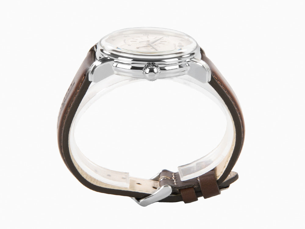 Montre Automatique Zeppelin Captain Line, Beige, 42 mm, Bracelet en cuir, 8662-5