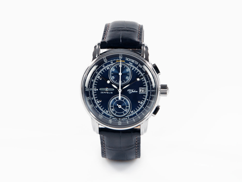 Montre à Quartz Zeppelin 100 Years Zeppelin Ed. 1, Bleu, 42 mm, Jour, 8670-3
