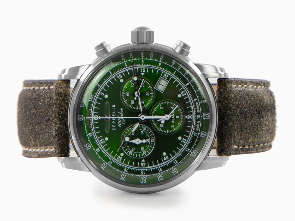 Montre à Quartz Zeppelin 100 Years Zeppelin Ed. 1, Vert, 42 mm, Jour, 8680-4
