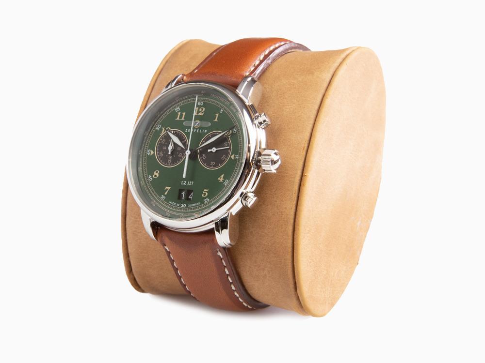 Montre à Quartz Zeppelin LZ 127 Graf Zeppelin, Vert, 40 mm, Chronographe, 8684-4