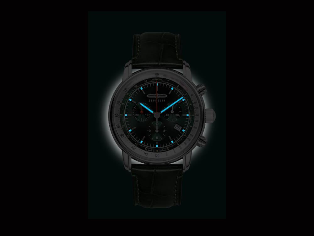 Montre à Quartz Zeppelin LZ14 Marine, Vert, 42 mm, 8888-4