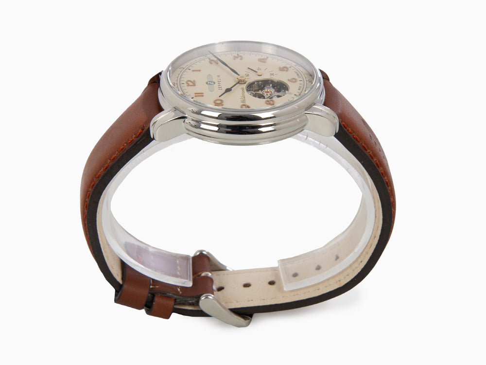 Montre Automatique Zeppelin Méditerranée with Open Heart, Beige, 40 mm, 9666-5