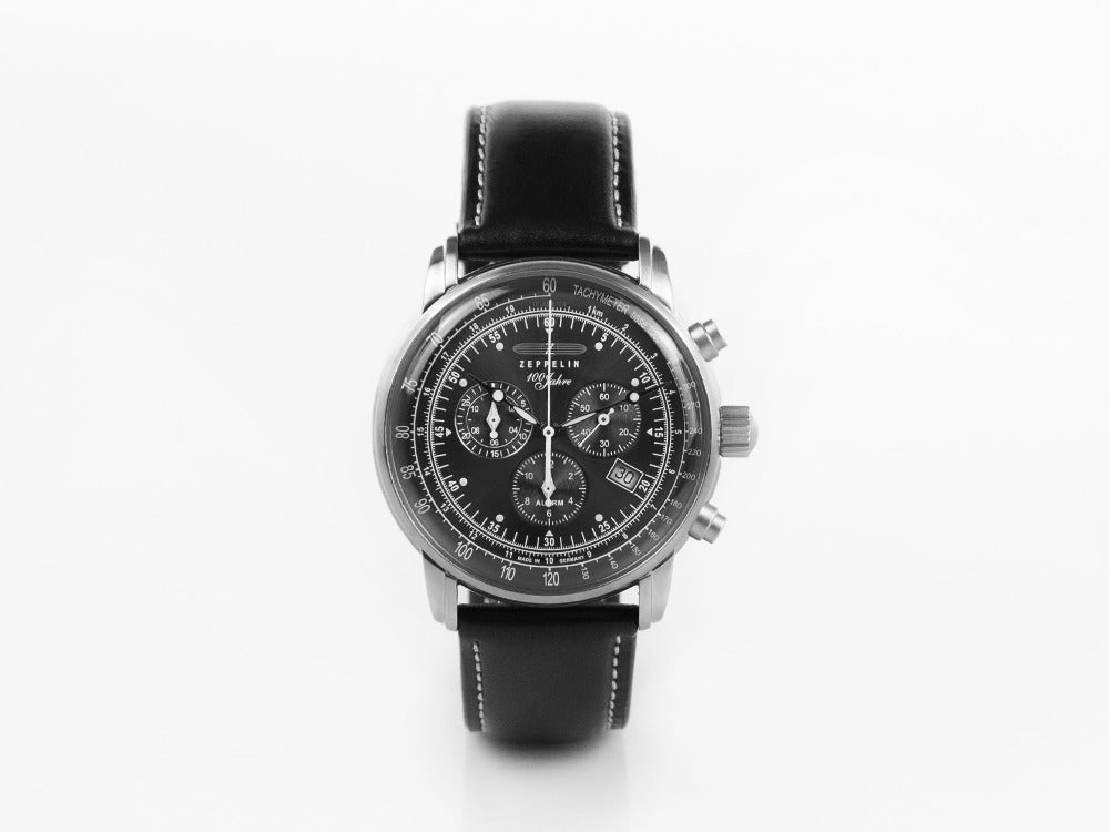 Montre à Quartz Zeppelin 100 Years Zeppelin Ed. 1, Noir, 42 mm, Jour, 7680-2