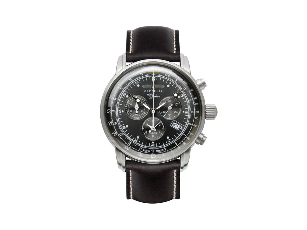 Montre à Quartz Zeppelin 100 Years Zeppelin Ed. 1, Noir, 42 mm, Jour, 7680-2