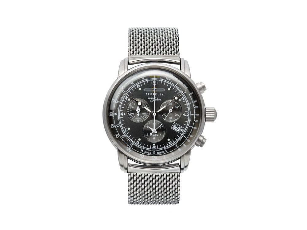 Montre à Quartz Zeppelin 100 Years Zeppelin Ed. 1, Noir, 42 mm, Jour, 7680M-2